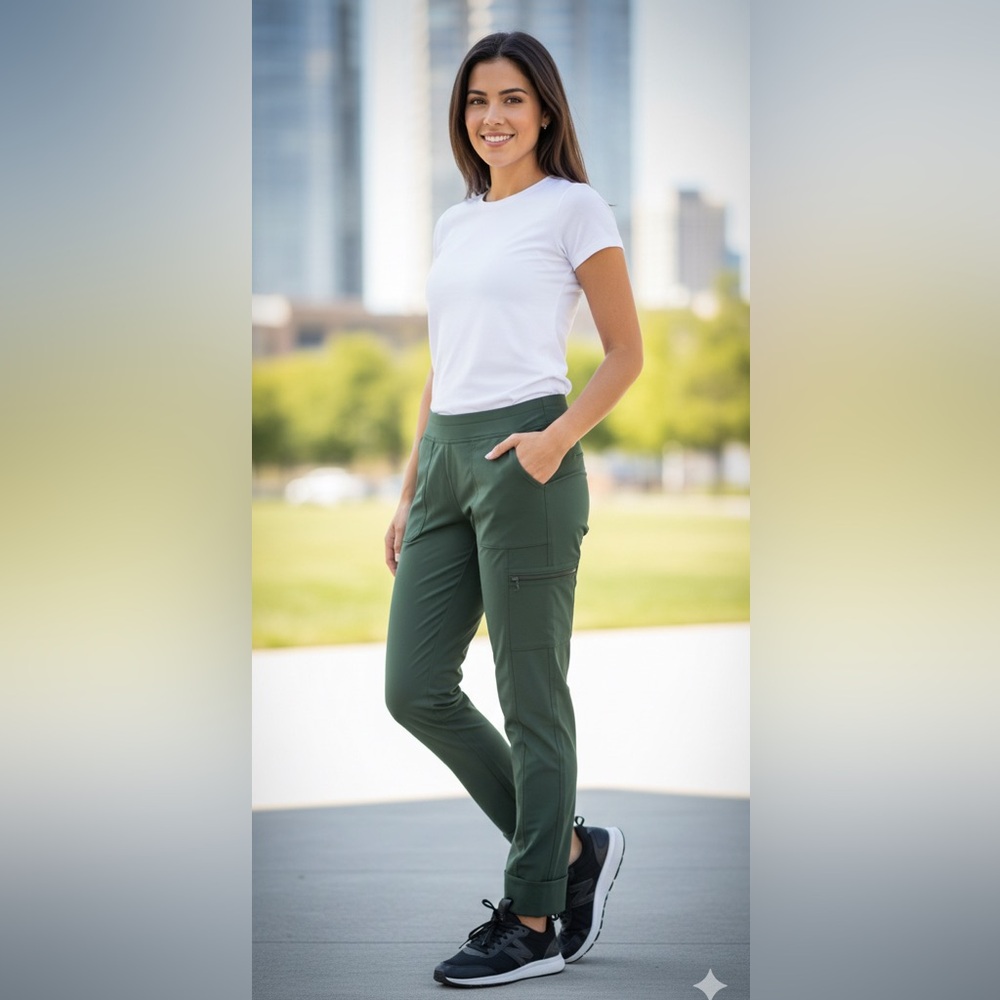 Athleta Olive Green Cargo Jogger Leggings